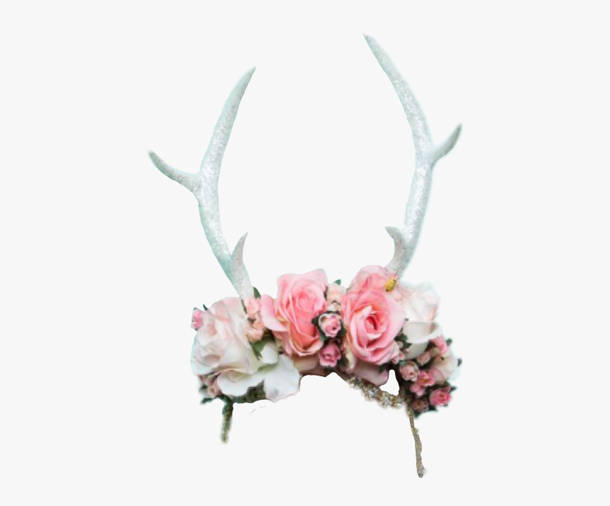 #antlers #flowers #crown #flowercrown - Flower Crown With Antlers Png, Transparent Png, Free Download