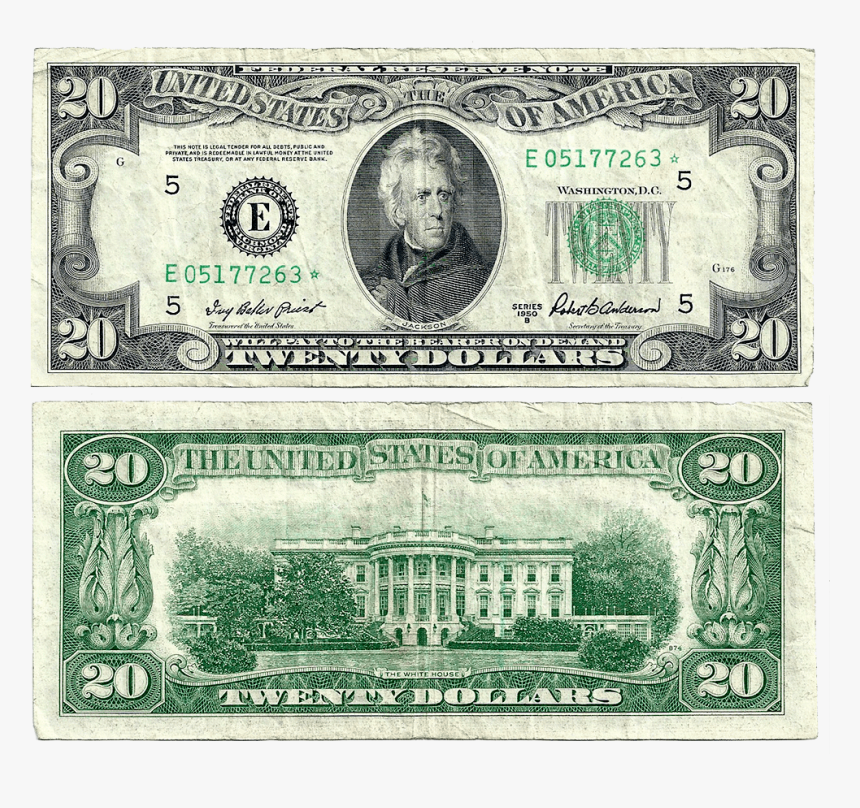 1950 B $20 Federal Reserve Star Note Richmond District - 20 Dollar Bill Png, Transparent Png, Free Download