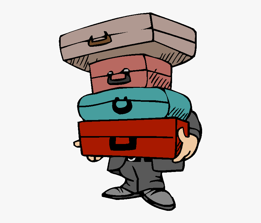 Clipart Aeroporto Malas Bagagem Figuras Travel Clip - Too Much Luggage Cartoon, HD Png Download, Free Download