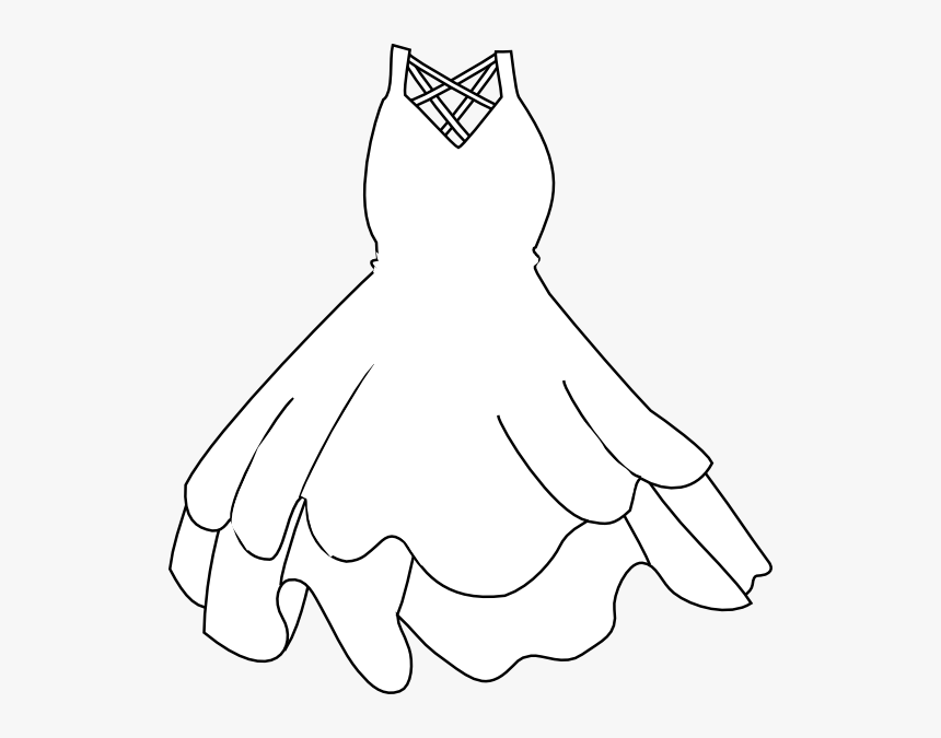 Dress Clipart Black And White - White Dress Clipart, HD Png Download, Free Download