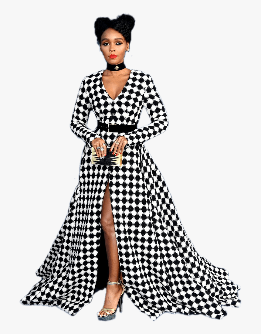 Janelle Monáe Black And White Dress - Black And White Checkered Gown, HD Png Download, Free Download