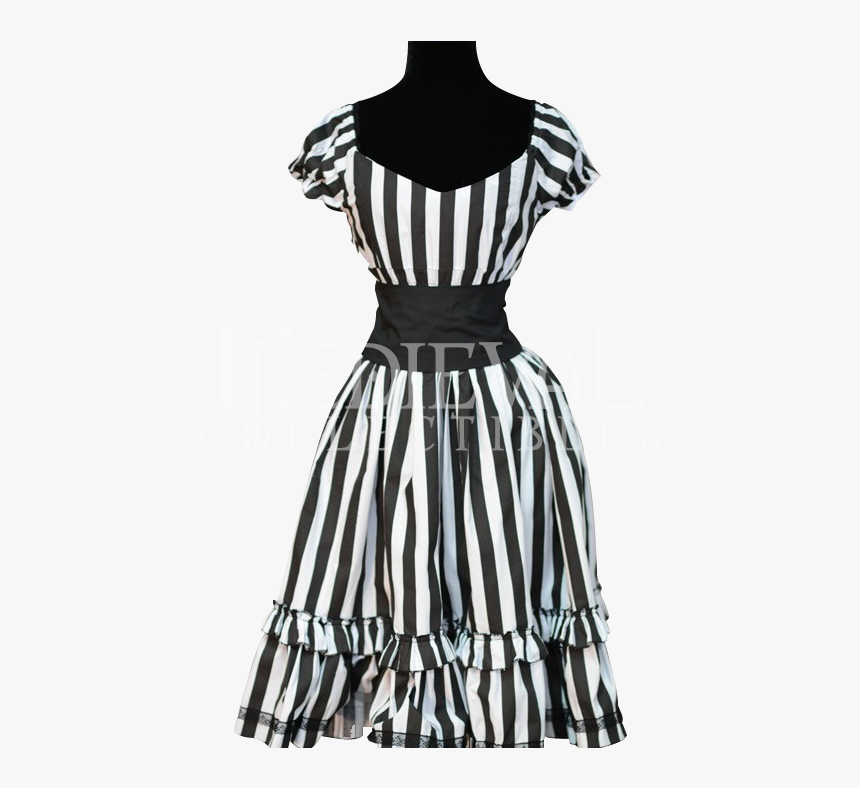 Striped Dress Png Transparent Image - Black And White Gothic Dress, Png Download, Free Download
