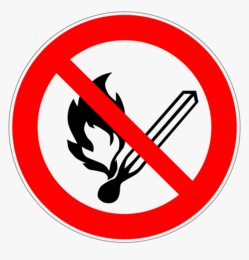 Fire, Open Flames, Prohibited, Forbidden, Not Allowed - Sign Iso 7010 P003, HD Png Download, Free Download