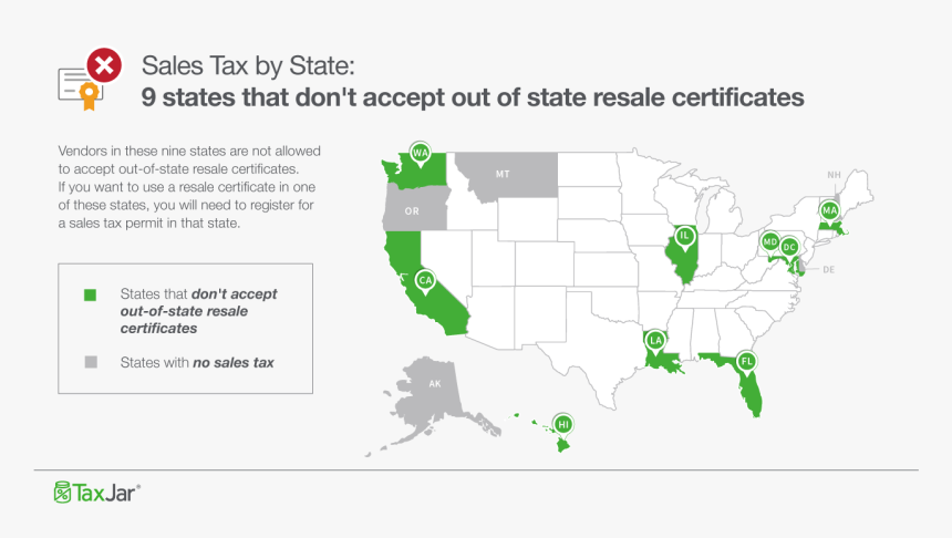 9 States That Won"t Accept Out Of State Resale Certificate - Crime Rate By State 2019, HD Png Download, Free Download