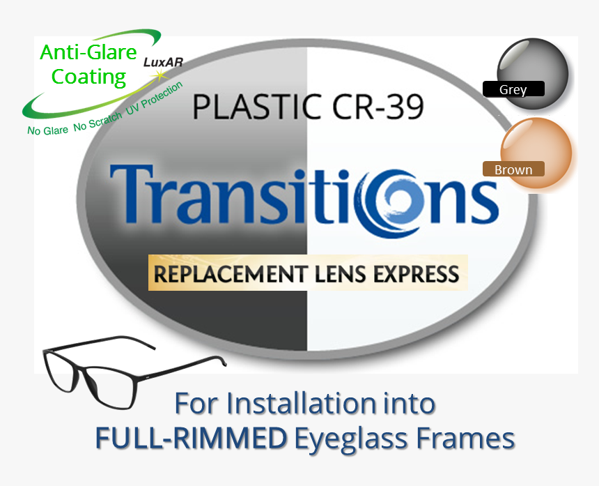 Single Vision Transitions Plastic Cr39 Prescription - Eyeglass Lenses, HD Png Download, Free Download