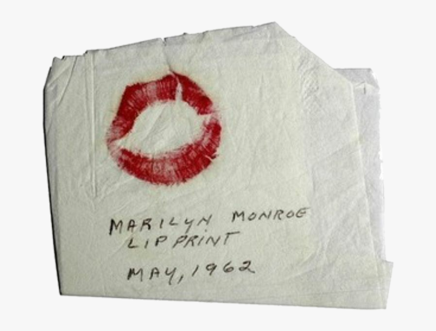 #napkin #marilynmonroe #famous #kiss #lips #loveletter - Marilyn Monroe Lipstick Print, HD Png Download, Free Download