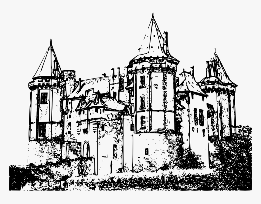 Chateau, Castle, Architecture, Towers, Medieval - Medieval Castle Drawing Png, Transparent Png, Free Download