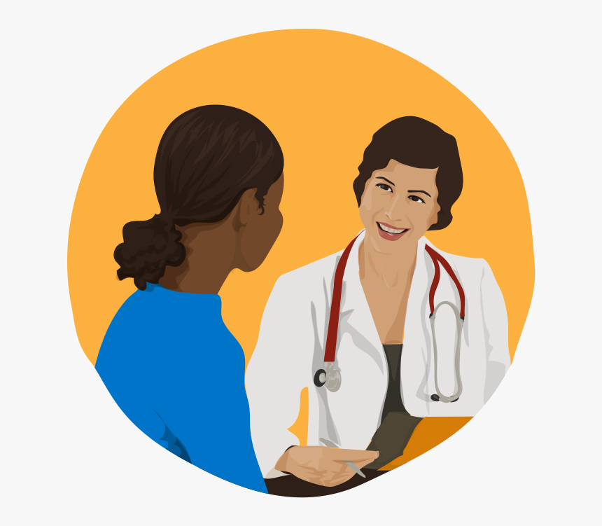 Transparent Doctor Talking To Patient Clipart - Doctor With Patient Cartoon,  HD Png Download - kindpng