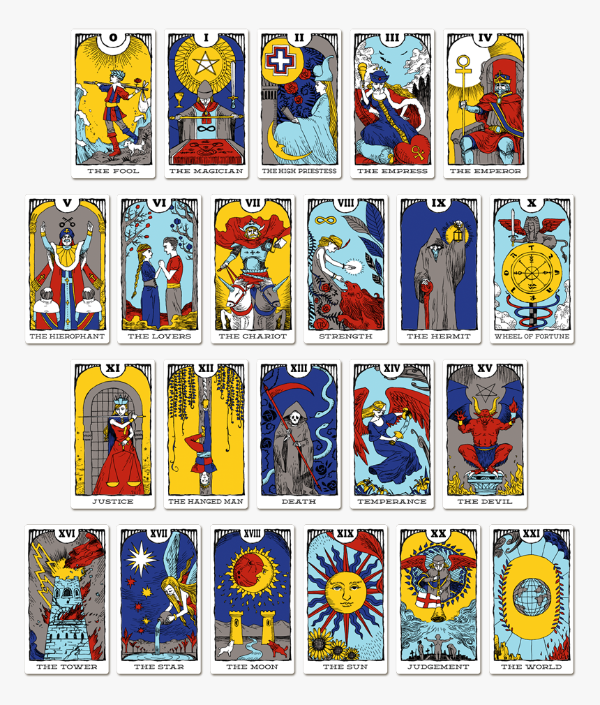 22x Card Illustrations - Major Arcana Tarot, HD Png Download, Free Download