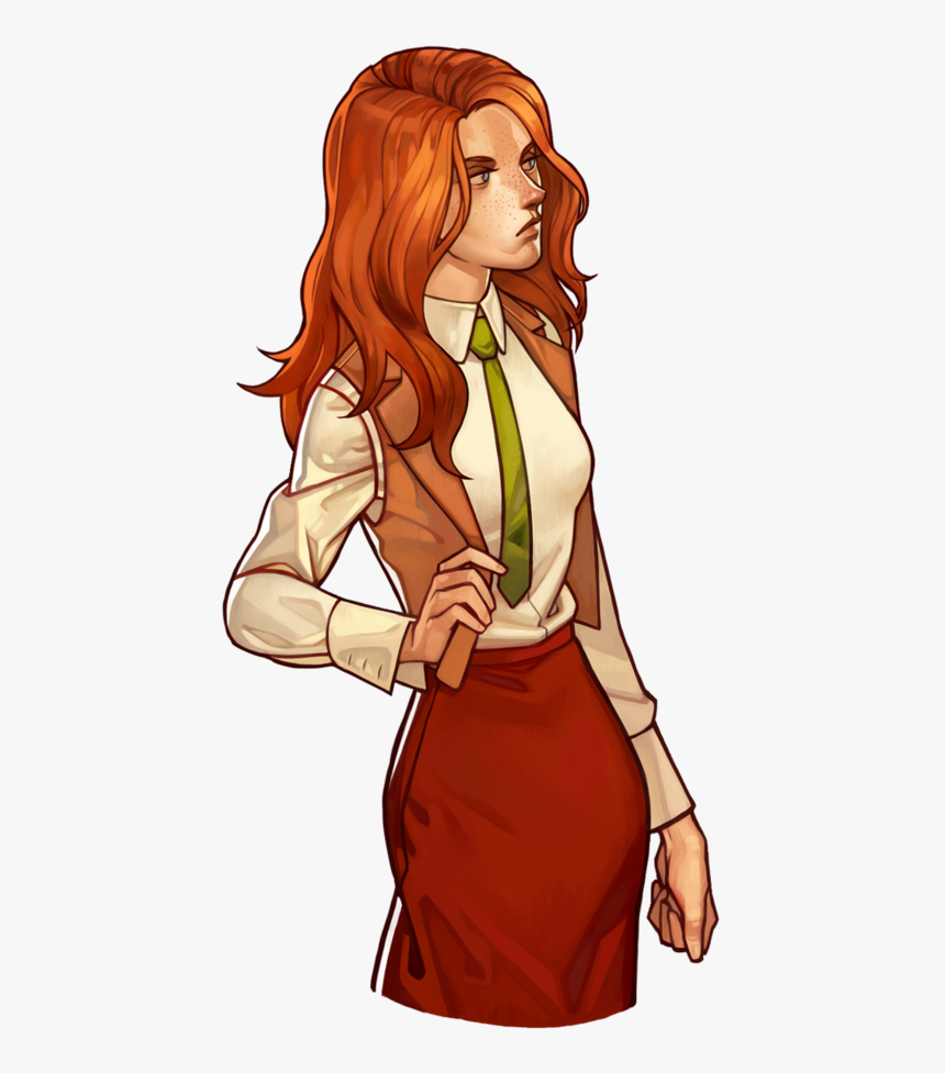 Characters With Red Hair - Woman With Long Hair Clipart, HD Png Download, Free Download