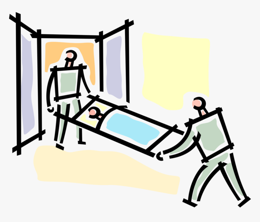 Vector Illustration Of Patient On Stretcher Apparatus - Patient Auf Trage Clipart, HD Png Download, Free Download