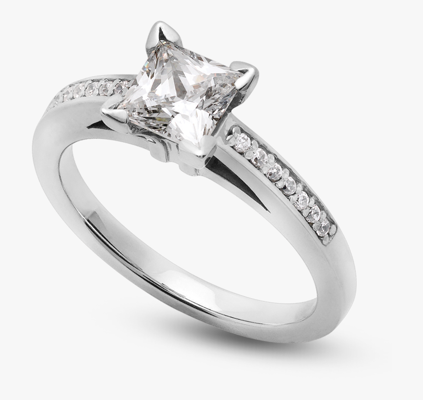 Standard View Of Egsr5 In White Metal - Pre-engagement Ring, HD Png Download, Free Download