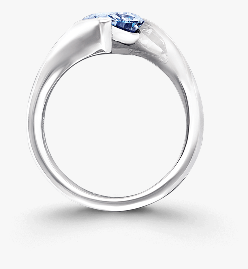 Side View Of A Graff High Jewellery Fancy Vivid Blue - Pear Shape Blue Diamond Ring 2.10 Ct Fancy Vivid Blue, HD Png Download, Free Download