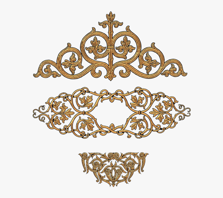 Decorative, Decoration, Design, Gold, Metal, Elements - Motifs Png, Transparent Png, Free Download