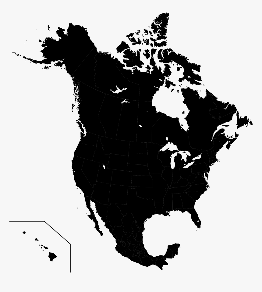 Vector North America Map Outline, HD Png Download, Free Download