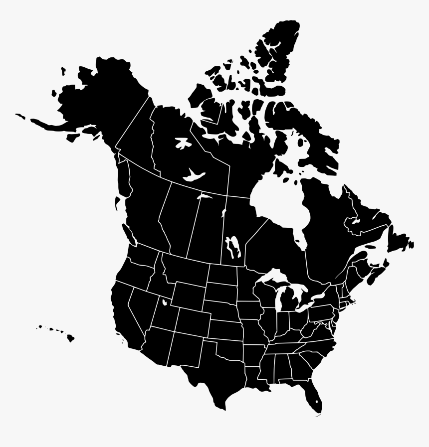 Art,silhouette,world - Map Of North America Png, Transparent Png, Free Download