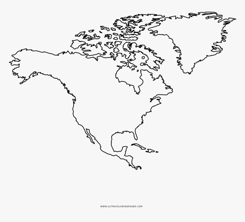 North America Coloring Page - Map, HD Png Download, Free Download