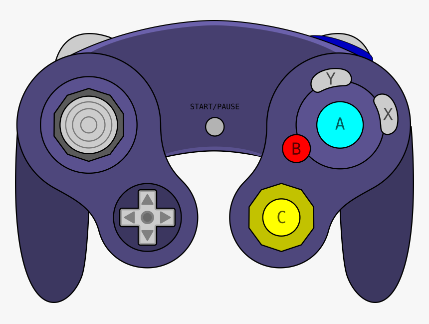 Gamecube Gamepad Clip Arts - Nintendo Gamecube Controller Clipart, HD Png Download, Free Download