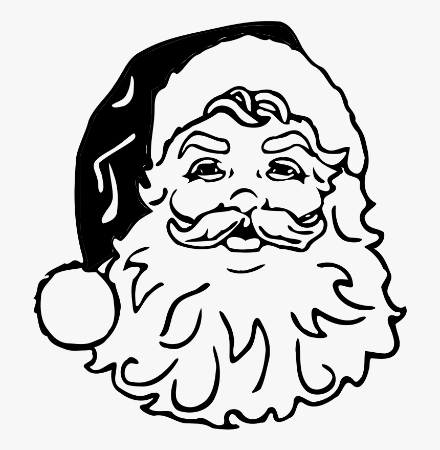 Santa In Swimsuit Png Black And White - Santa Claus Black White, Transparent Png, Free Download