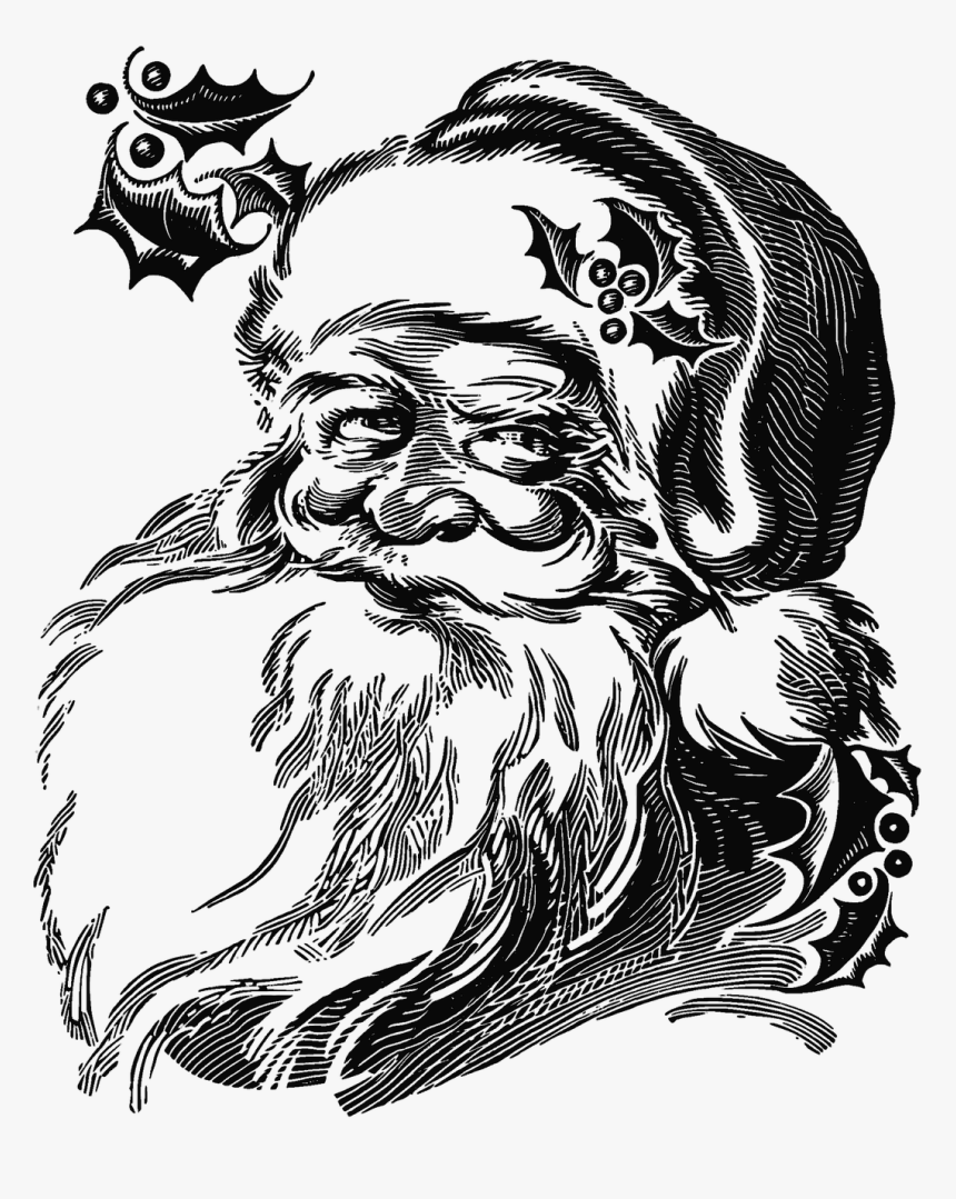 Transparent Santa Claus Face Png - Drawing Realistic Santa Claus, Png Download, Free Download