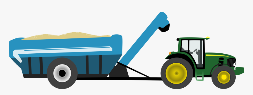 Farm Tractor With Grain Cart - John Deere Tractor Animation, HD Png Download, Free Download