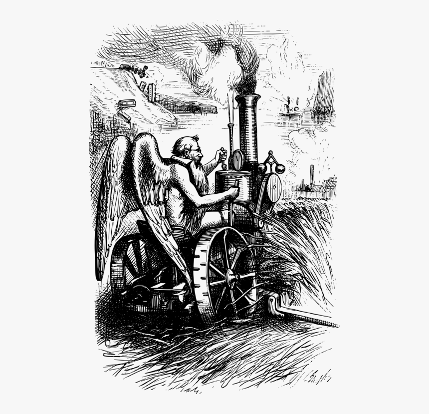 Chariot,art,monochrome Photography - Vector Tractor In Field Svg Transparent, HD Png Download, Free Download