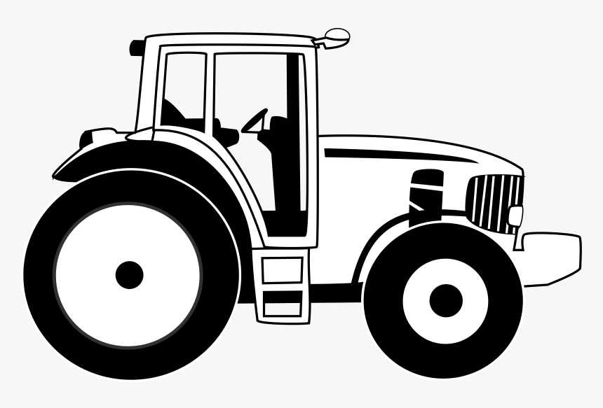 Collection Of Free Tractor Drawing Farm Equipment Download - Tractor Clipart Black And White, HD Png Download, Free Download