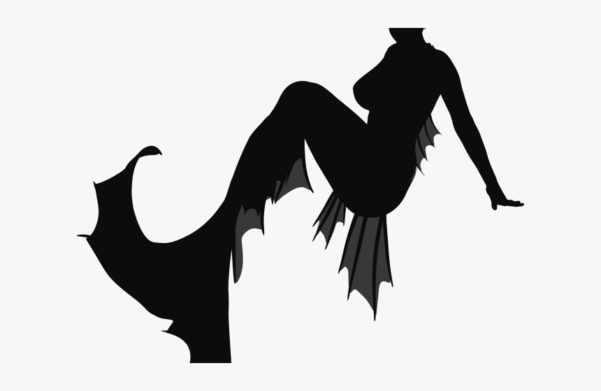 Swimming Clipart Shadow - Mermaid Silhouette Transparent, HD Png Download, Free Download