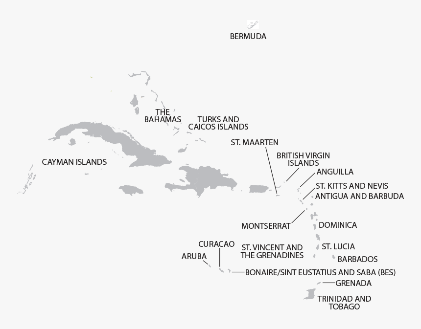 Caribbean2 - Caribbean Map Black And White, HD Png Download, Free Download