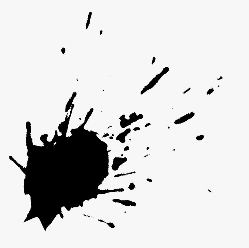 Splatter Film Paint Black And White - Paint Splatter High Res, HD Png Download, Free Download