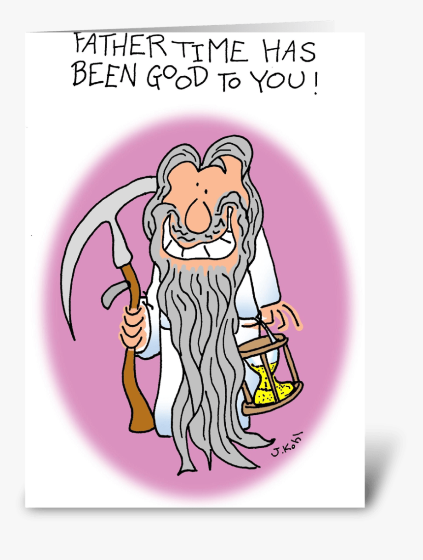 Father Time Greeting Card - Cartoon, HD Png Download, Free Download