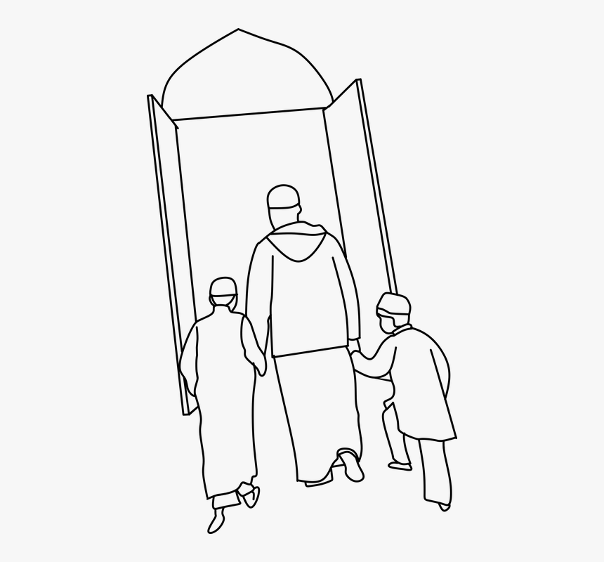 Father, Son, Pray, Praying, Masjed, Prayers, Time - Sketsa Gambar Orang Berdoa, HD Png Download, Free Download