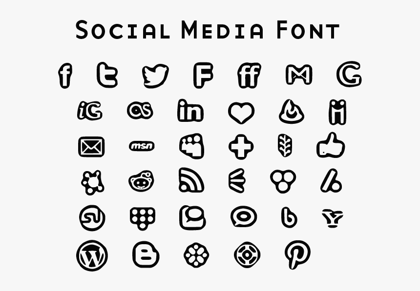 Free Social Media Icons Font - Social Media Font, HD Png Download, Free Download