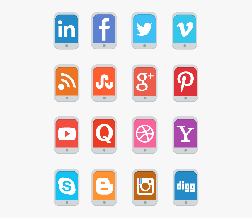Social Media Icons Png Free - High Resolution Social Media Icon Vector, Transparent Png, Free Download