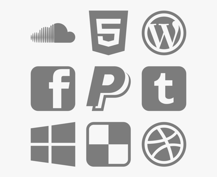 Social Media Icons Png Gray - Social Media Icons Google Instagram Facebook, Transparent Png, Free Download