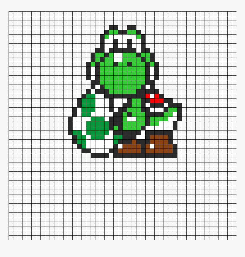 Yoshi And Egg Perler Bead Pattern / Bead Sprite - Pixel Art Yoshi, HD Png Download, Free Download