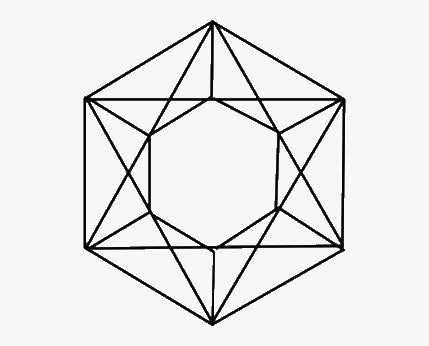 Regular Hexagon 9 Diagonals, HD Png Download, Free Download
