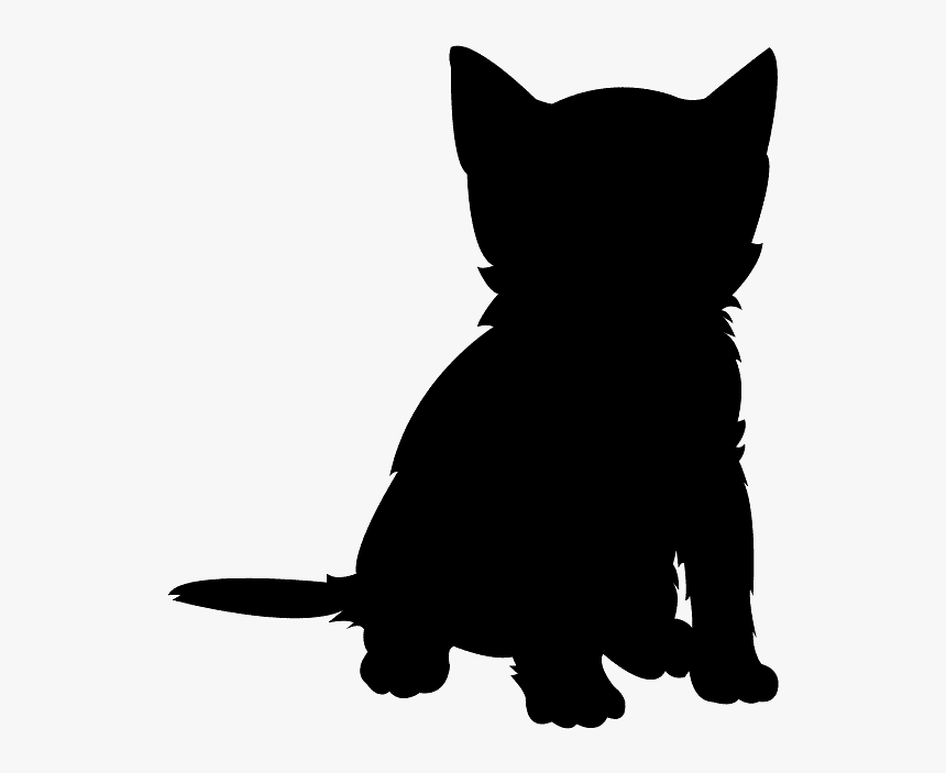 Silhouette Of A Kitten, HD Png Download, Free Download