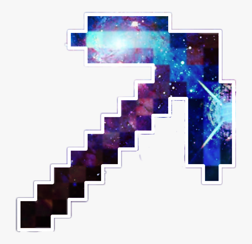 #mcpe #minecraft #galaxy #space - Transparent Minecraft Pickaxe, HD Png Download, Free Download