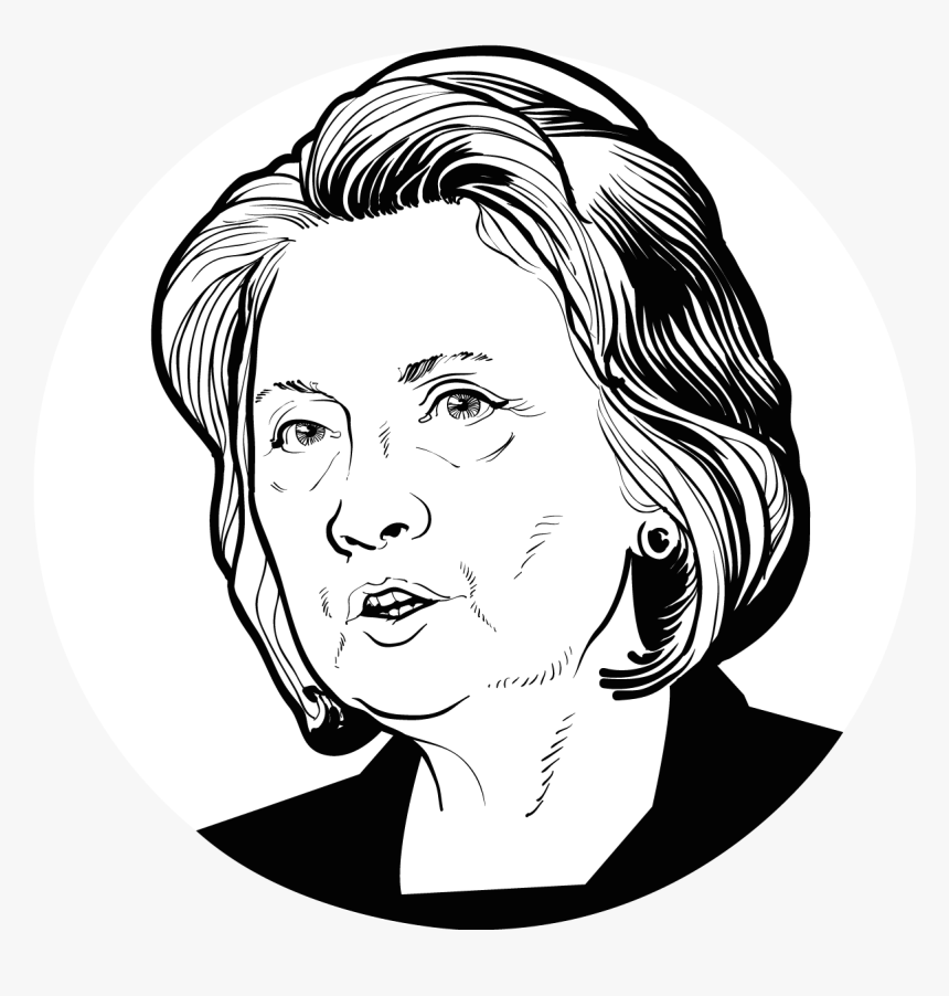 Transparent Hillary Clinton Clipart - Hillary Clinton Black And White Drawing, HD Png Download, Free Download