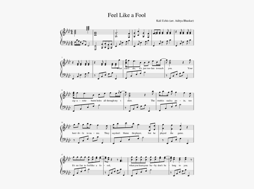 Kali Uchis Piano Sheet Music, HD Png Download, Free Download