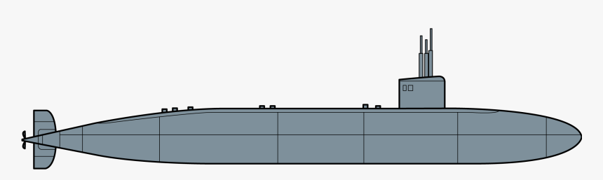 Tomahawk Missiles, Vls Tubes , Mk48 Torpedoes, Four - Los Angeles Class Submarine Profile, HD Png Download, Free Download