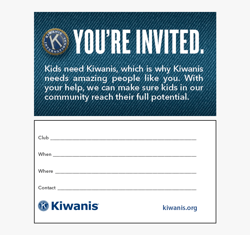 Guest Invitation Cards - Kiwanis Invitation Installation, HD Png Download, Free Download