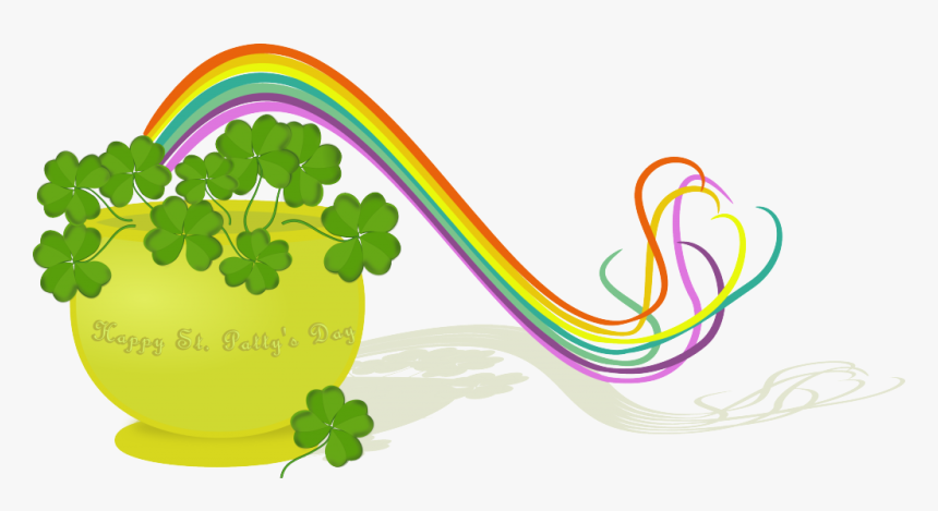Hd Rainbow Clip St Patricks Day - March Rainbow Pot Of Gold, HD Png Download, Free Download