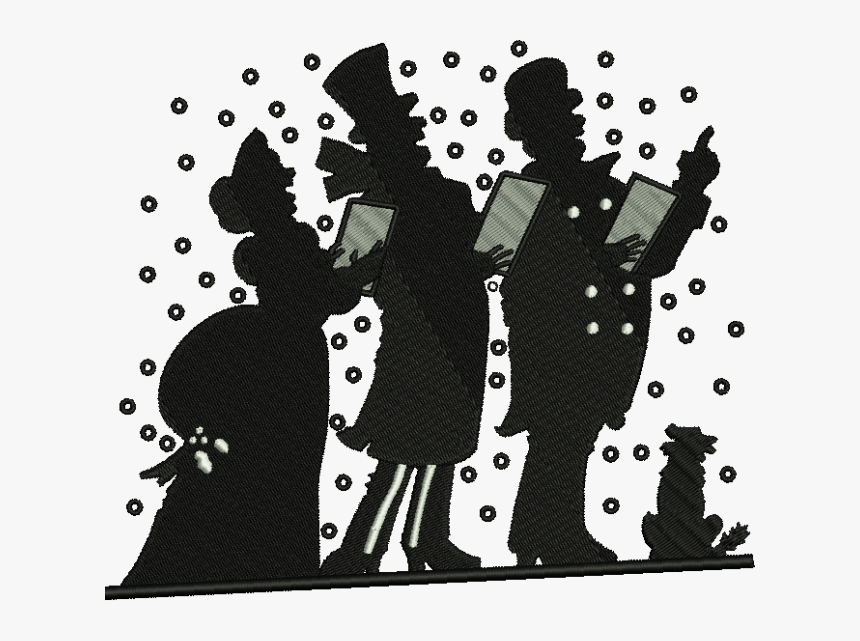 Christmas Carol Christmas Day Silhouette Christmas - Black And White Christmas Clip, HD Png Download, Free Download