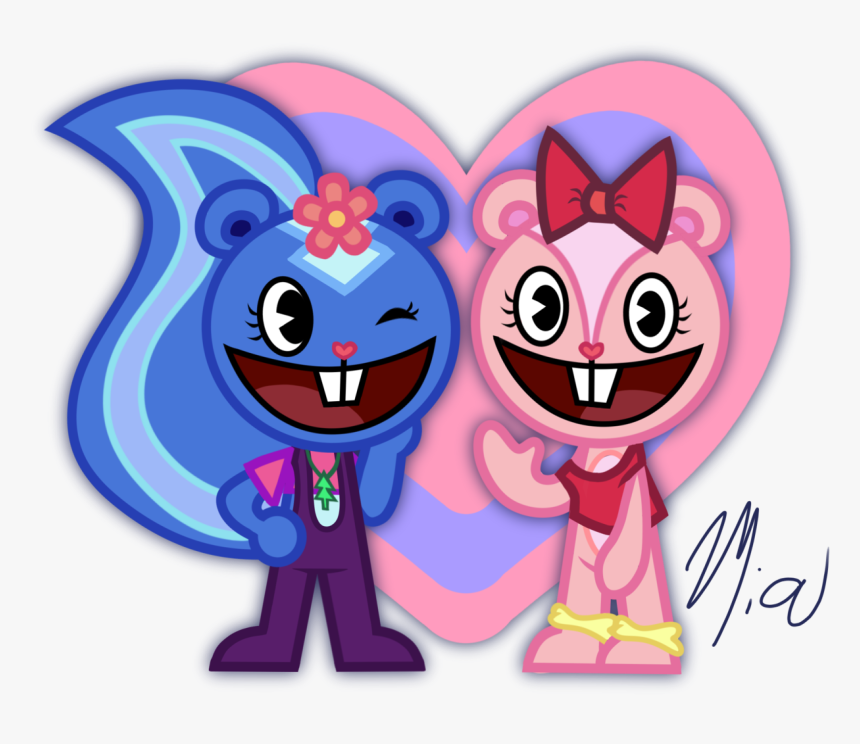 I Drew Petunia And Giggles - Pink Giggles Happy Tree Friends, HD Png Download, Free Download