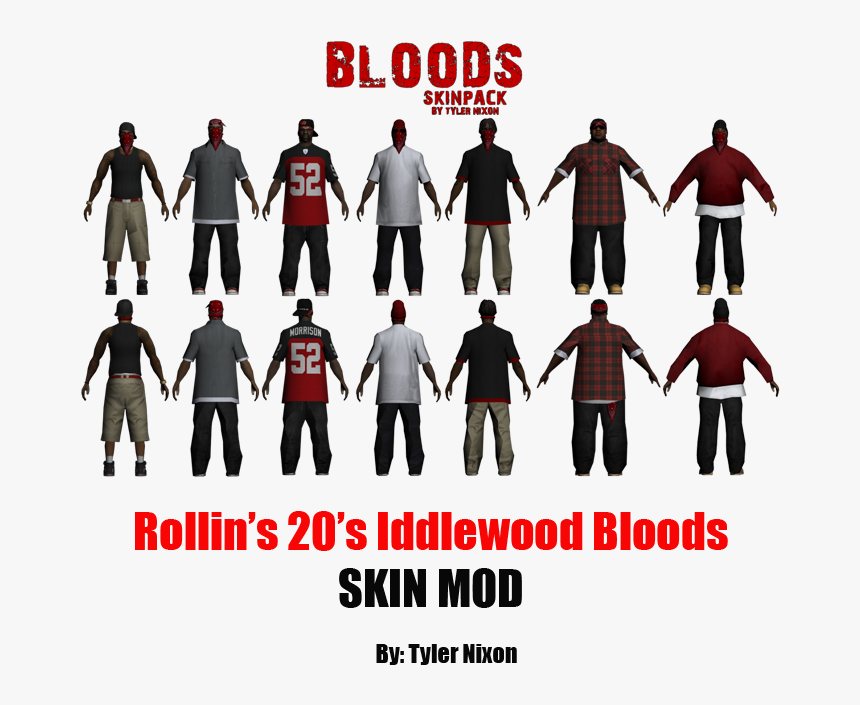 W0gmgnj - Bloods Skin Gta Sa, HD Png Download, Free Download