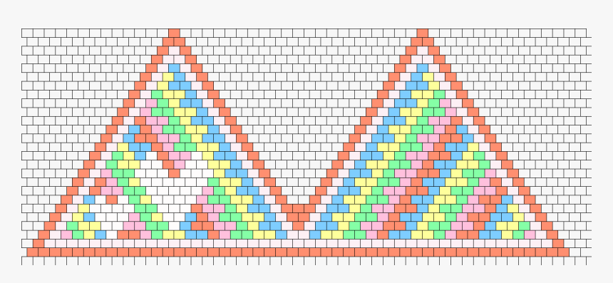 Rainbow Stripe Heart Kandi Bra Bead Pattern - Triangle, HD Png Download, Free Download