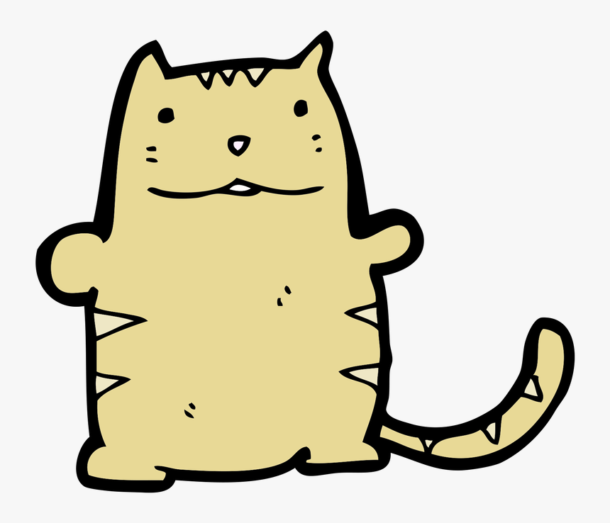 Cat Whiskers Cartoon Clip Art - Fat Cat Cartoon, HD Png Download, Free Download