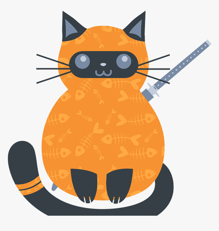 Fat Cat Ninja - Ninja Cat No Background, HD Png Download, Free Download